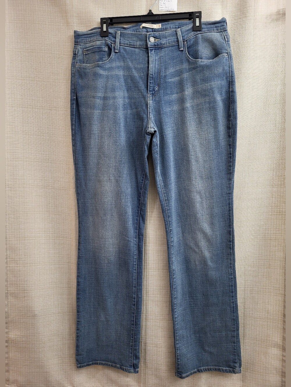 Levi's Womens Blue 505 Straight Jeans Size 16 Casual Classic Medium Wash Stretch